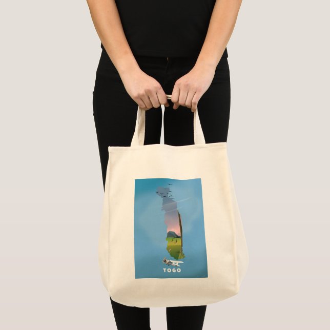 Tote Bag Carte de voyage du Togo (Devant (produit))