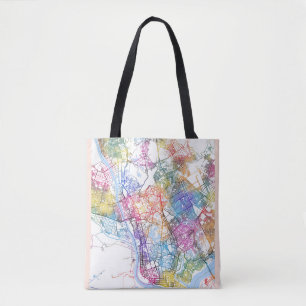Tote Bag Carte de Yangon Myanmar