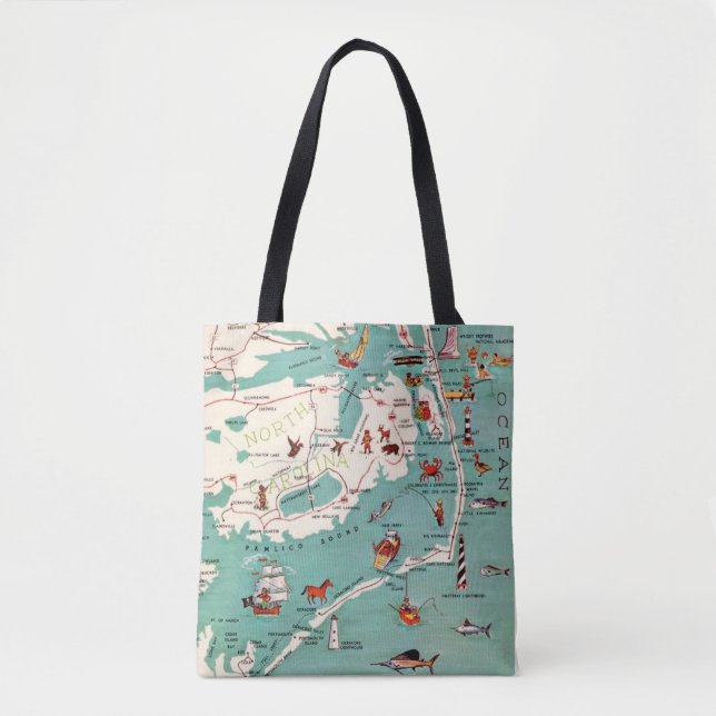 Tote Bag Carte des banques extérieures illustrées de manièr (Devant)