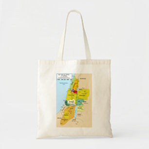 Tote Bag Carte des douze tribus d'Israël de 1200 à 1050