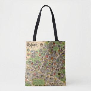 Tote Bag Carte d'Oxford, Angleterre (chemins de fer