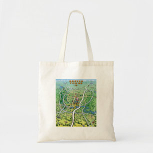 Tote Bag Carte du dessin animé Austin Texas