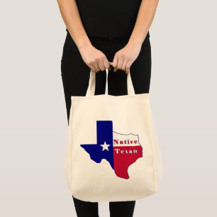 Tote Bag Carte du drapeau texan natif
