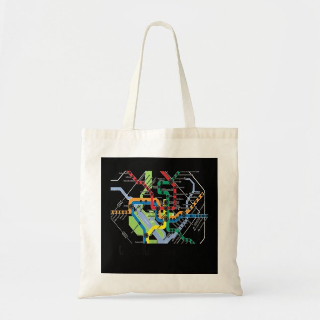 Tote Bag Carte du métro Washington DC Art Gift City Rail Tr (Devant)