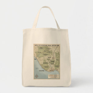 Tote Bag Carte du sentier de Santa Cruz Californie Redwood