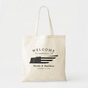 Tote Bag Carte du Tennessee de Nashville Accueil Mariage mi