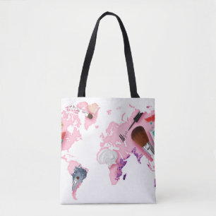 Tote Bag Carte en pastel du monde de Comestics