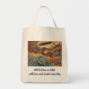 Tote Bag Carte fantaisiste de Santa Cruz Californie UCSC Bo