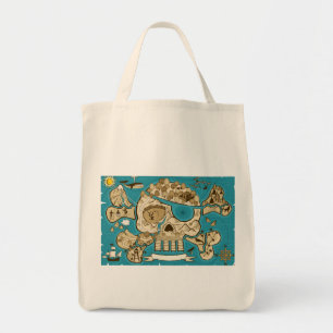 Tote Bag Carte illustrée de Skull Island