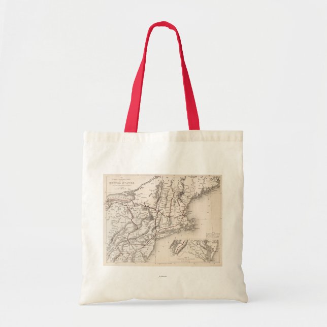 Tote Bag Carte : Les Etats-Unis du nord-est (Devant)