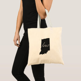 Tote Bag Carte Love Indiana en forme de tableau noir