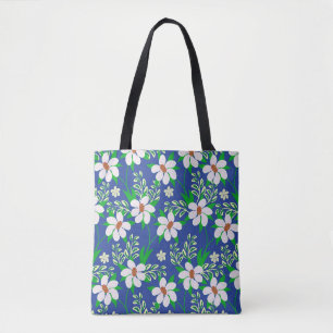 Tote Bag Carte mariage ou invitation avec ba fleurie abstra