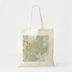 Tote Bag Carte marine de la rivière Savannah et du détroit 