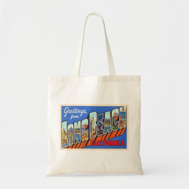 Tote Bag Carte postale Long Beach California CA (Devant)