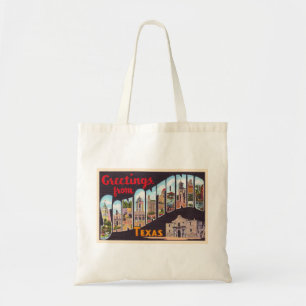 Tote Bag Carte postale San Antonio Texas TX Vintage