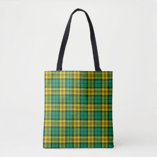 Tote Bag Carte Tartan Campbell Blackwatch jaune vert