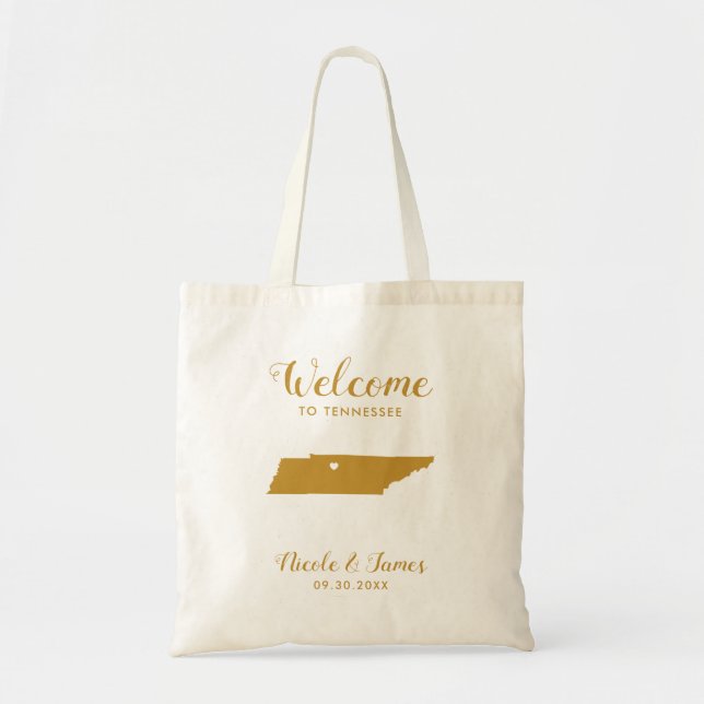 Tote Bag Carte Tennessee Destination Mariage Welcome Bag Fo (Devant)