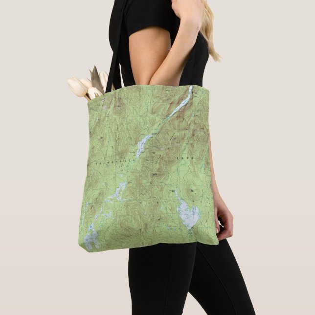 Tote Bag Carte topographique du Mont Marcy - Adirondack Par (De près)