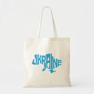 Tote Bag Carte ukrainienne avec inscription bleue Ukraine