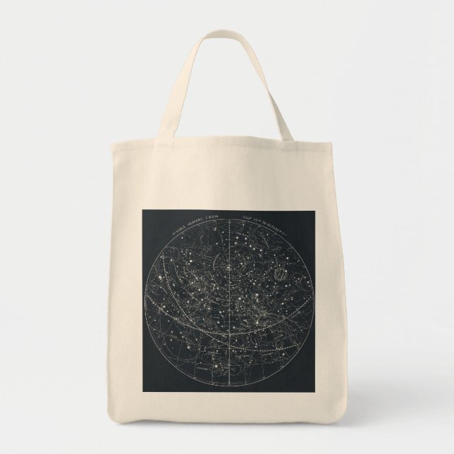 Tote Bag Carte vintage de constellation (Devant)