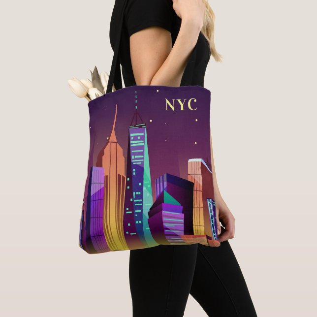 Tote Bag Cartes personnalisées New York Illustration (De près)
