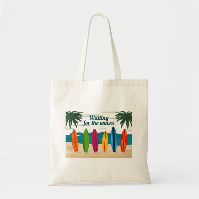 Tote Bag Cartes Surfs illustrées (Devant)