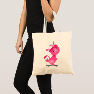 Tote Bag Carton de skateboard Cute Unicorn