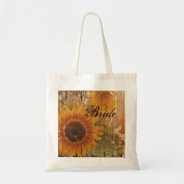 Tote Bag carton rustique pays tournesol mariée