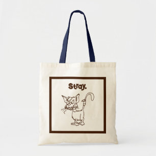 Tote Bag Cartoon de chat en pelouse dure - Attitude drôle T