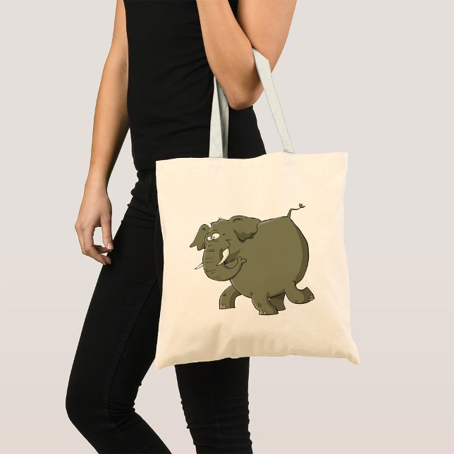 Tote Bag Cartoon Elephant Grey Animal (Créateur téléchargé)