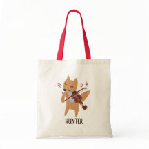 Cartoon Fox Playing Violin Music Woodland