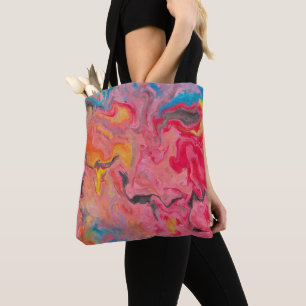 Tote Bag Cascade Abstraite arc-en-ciel