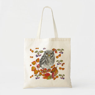 Tote Bag Cascade chute belle chouette et feuille