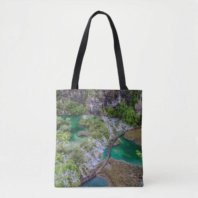 Tote Bag Cascade de cascade du parc des lacs Plitvice (Devant)