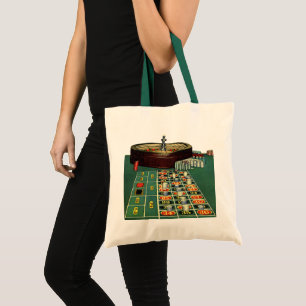 Tote Bag Casino vintage Roulette Table Jeu, Chips de jeu