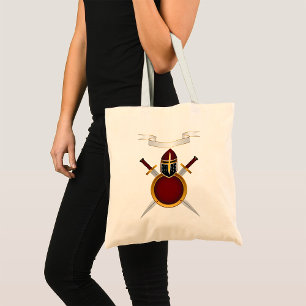 Tote Bag Casque Chevalier Médiéval Crest Bouclier des épées