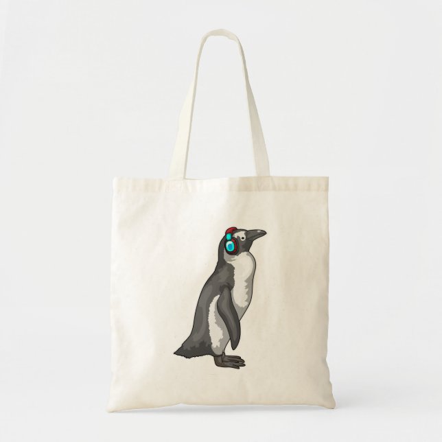 Tote Bag Casque de musique Penguin (Devant)