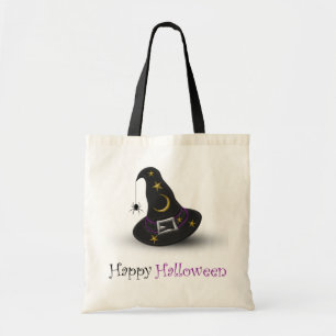 Tote Bag Casquette de sorcière Halloween avec araignée - Sa