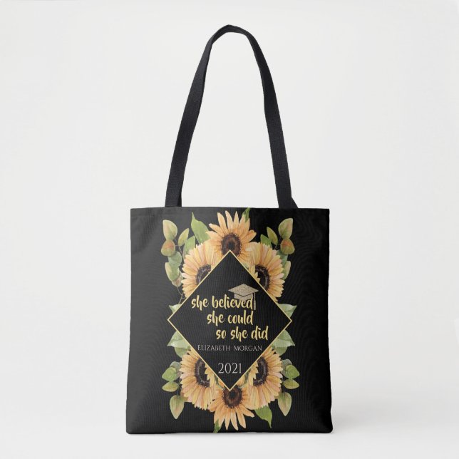 Tote Bag Casquette diplômé de la Parties scintillant des to (Devant)