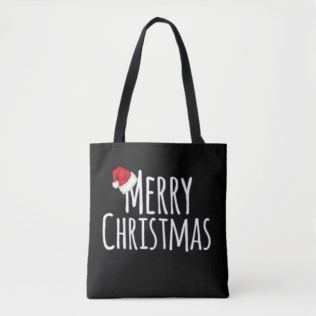 Tote Bag Casquette lunatique de Père Noël de Joyeux Noël (Devant)