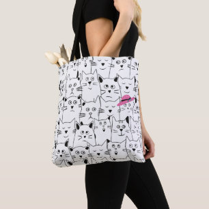 Tote Bag Casquette rose n'Chat Épaule Fourre-tout