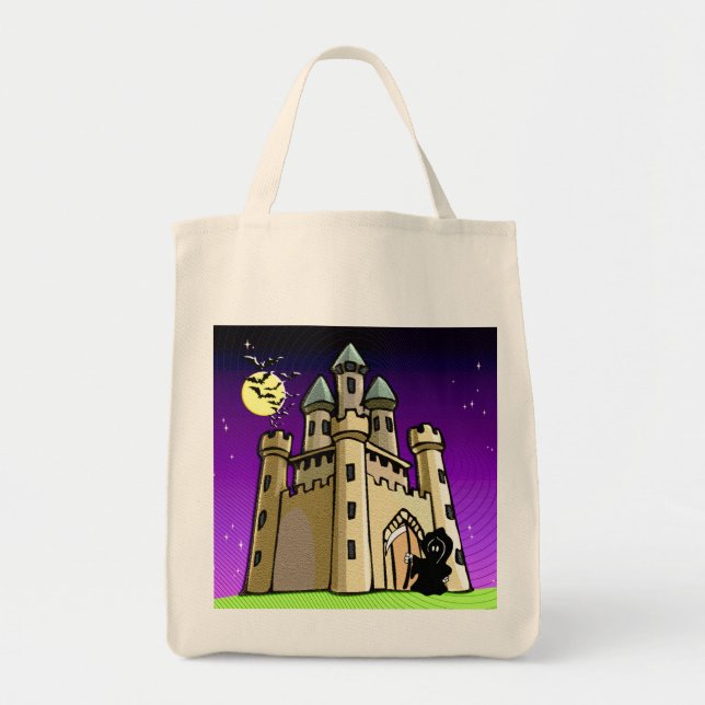 Tote Bag Castle Bats et Grim Reaper à Castle Door (Devant)