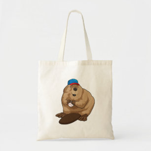 Tote Bag Castor au baseball avec baseball