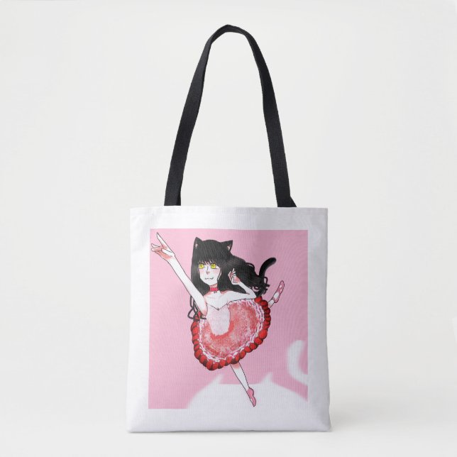 Tote Bag Cat Girl Ballerina (Devant)