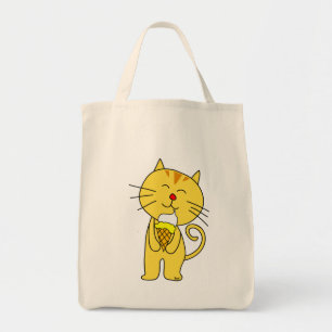 Tote Bag Cat Ice Cream Cone Épicerie Fourre-tout