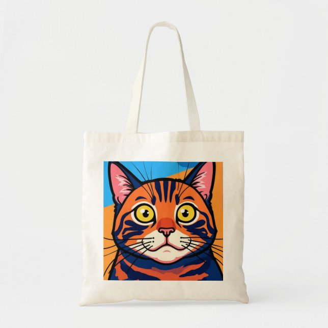Tote Bag Cat, Mackerel, Domestic cat (Devant)