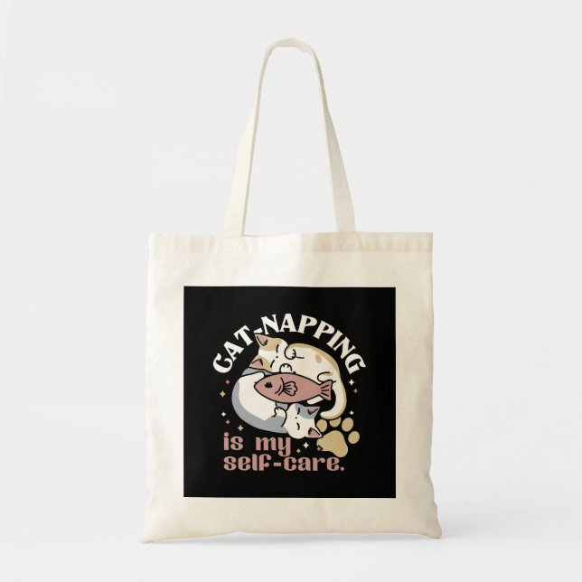 Tote Bag Cat-Napping Est Mon Citation De Cat Mignonne D'Aut (Devant)