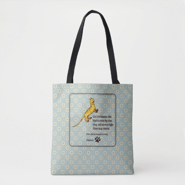 Tote Bag Cat Ownership Medieval (Devant)