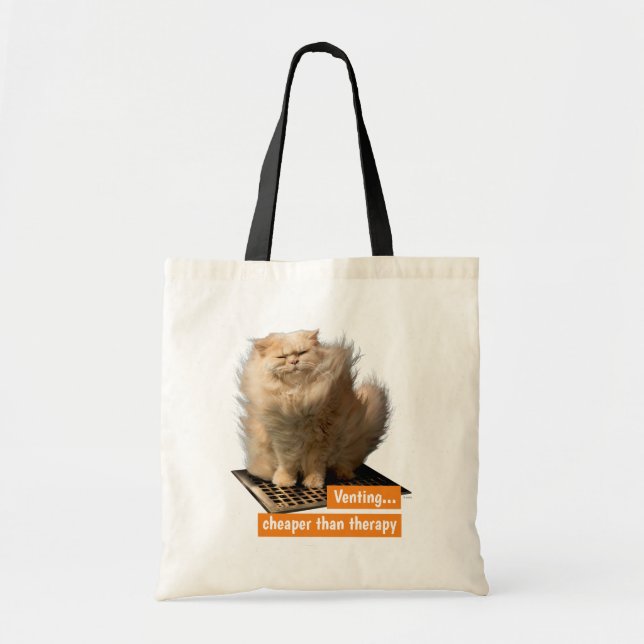 Tote Bag Cat sur Gris (Devant)