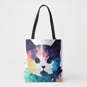 Tote Bag Cat Wild Nature Animal Couleur Art Peinture